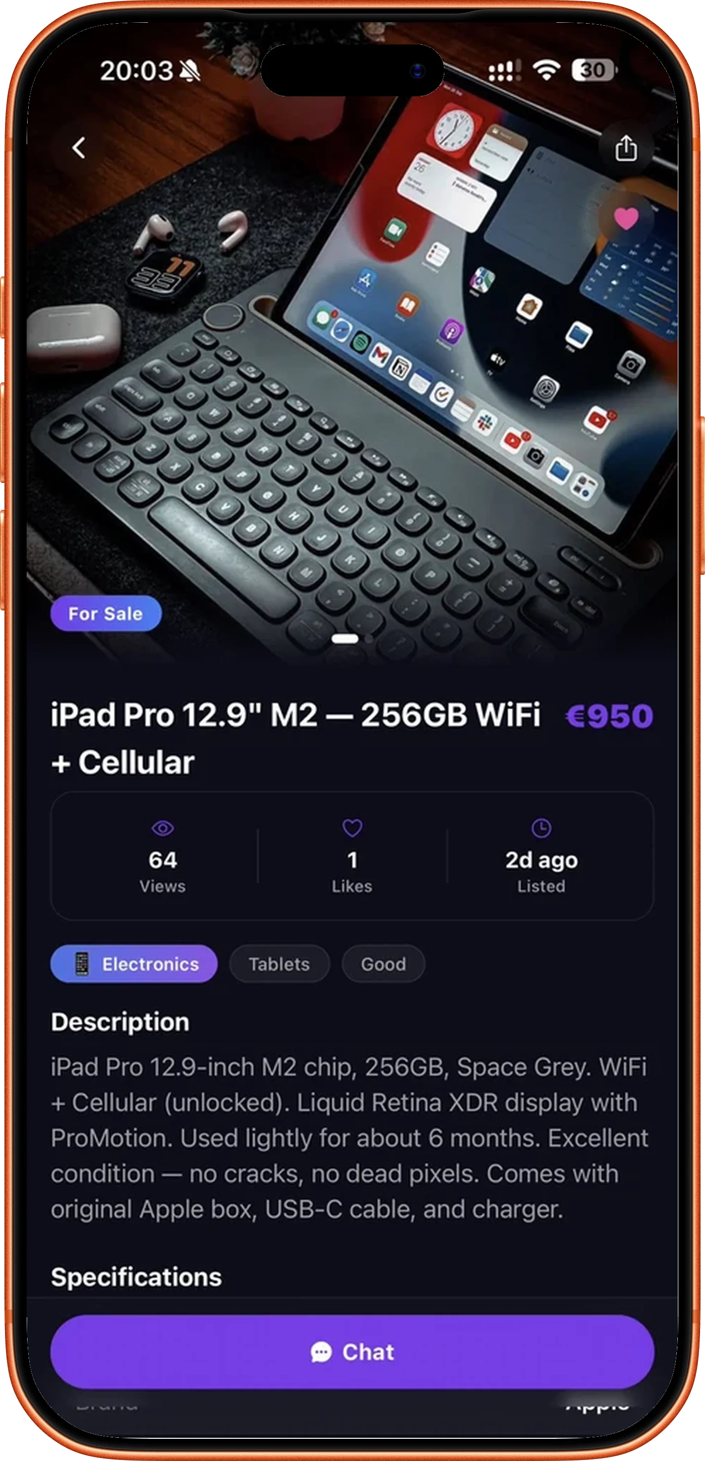 MUXTI iPad listing